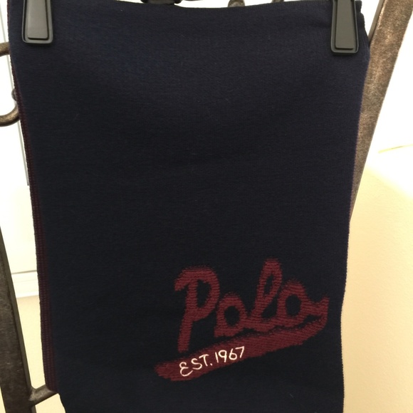 RALPH LAUREN Scarf Men 100% Merino Wool 68x12" NEW - Picture 1 of 6